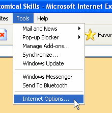 Picture: click Tools > Internet options